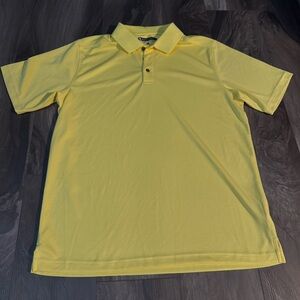 Pebble Beach Yellow Polo Golf Performance Shirt Large